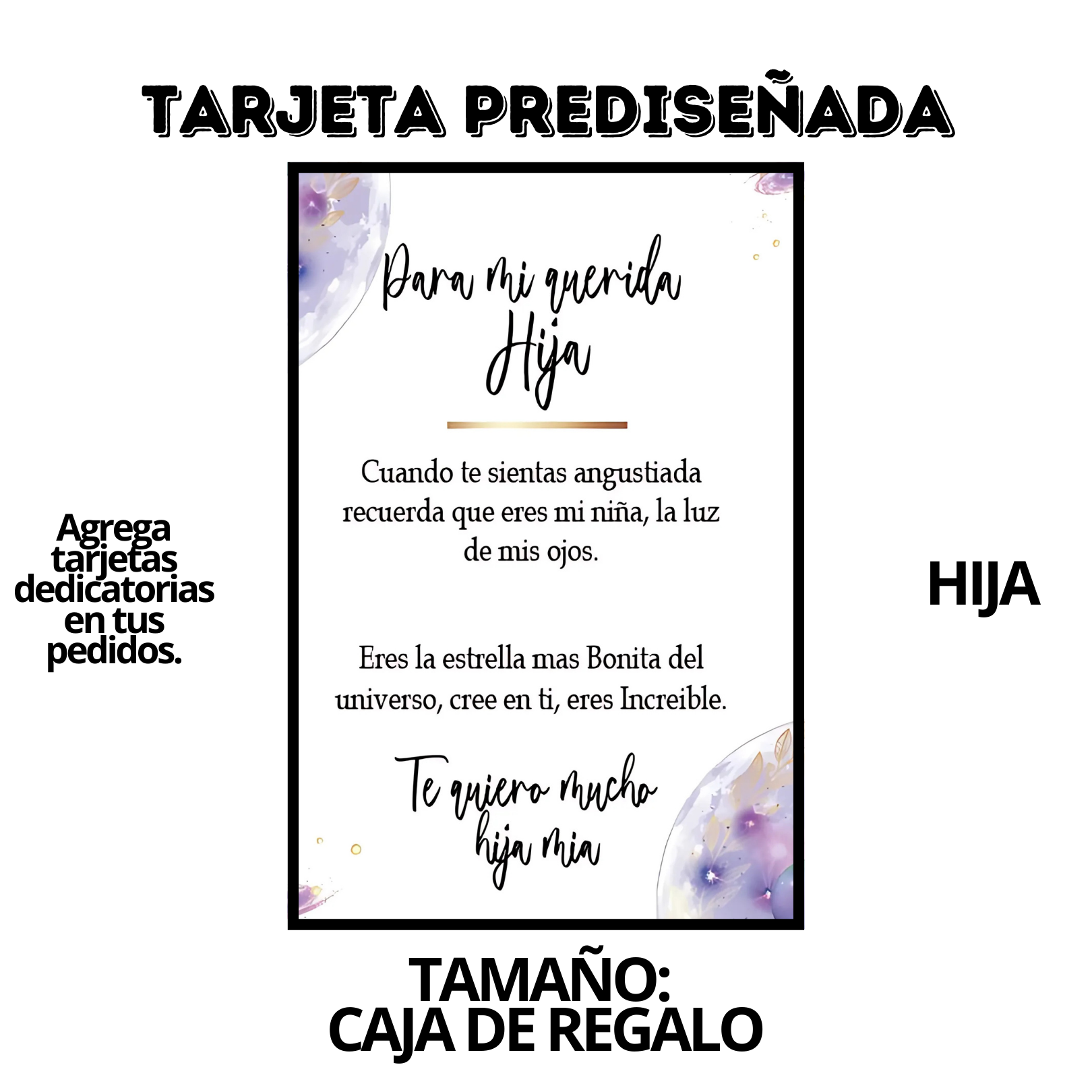 Tarjeta Prediseñdada HIJA CAJA REGALO SP